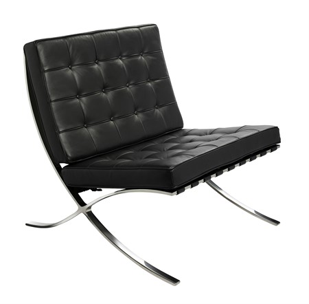 Armchair, Barcelona, faux leather, black